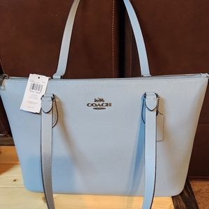 Coach NWT Gallery Tote Color is Gunmetal/Cornflower